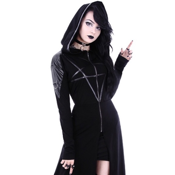 Restyle Jackets & Blazers - Long Pentagram Hooded “Ranger” Jacket